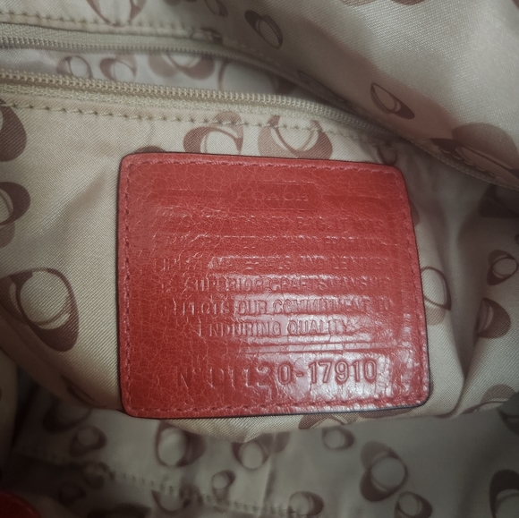 RARE! Coach 17910 Pink Distressed Leather Drawstring Backpack Bag - Picture 10 of 10